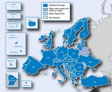 Zasięg Map Europy